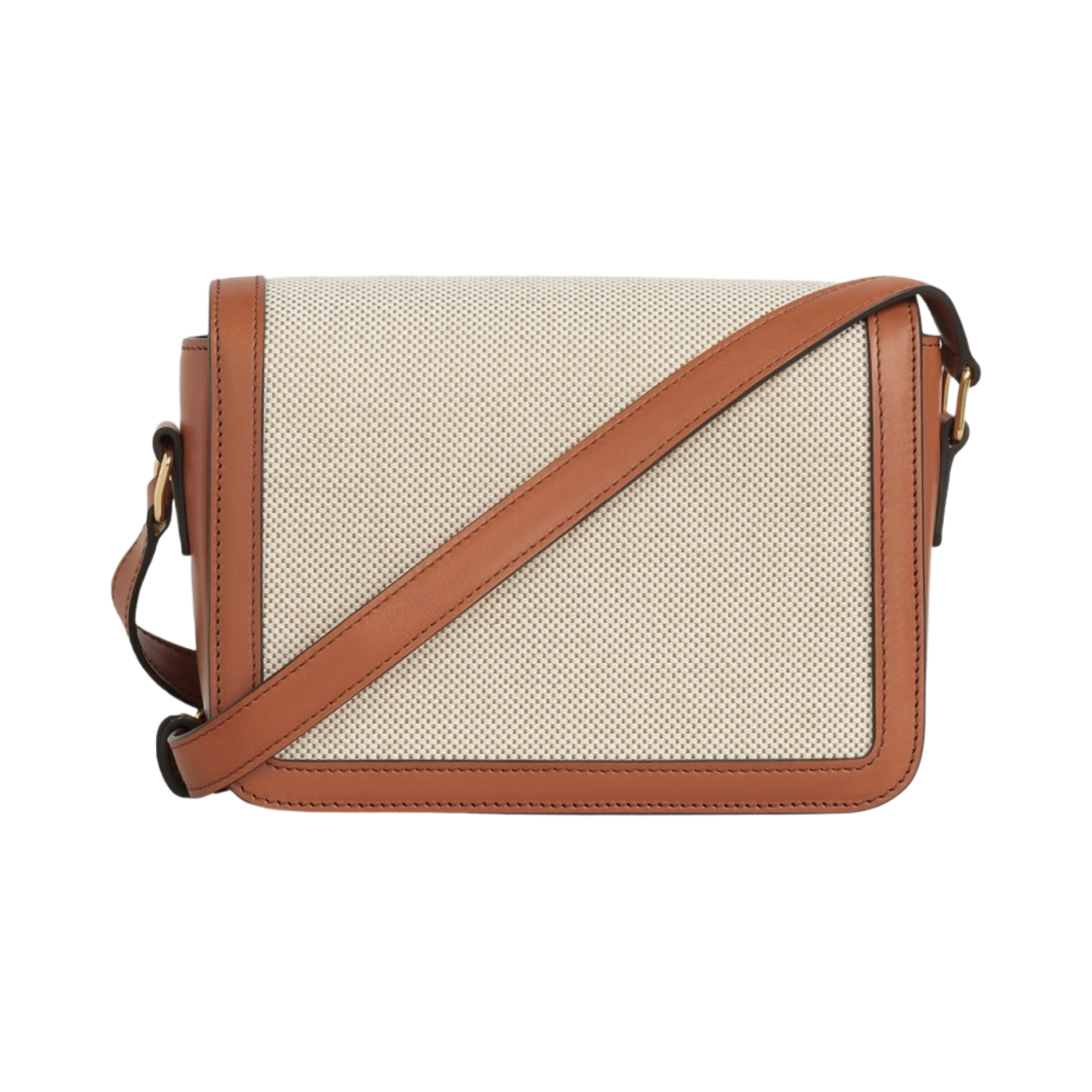셀린느 텍스타일 & 내츄럴 카프스킨 틴 트리옹프 백 탄 화이트(Celine Teen Triomphe Bag in Textile and Natural Calfskin Tan White) - 3