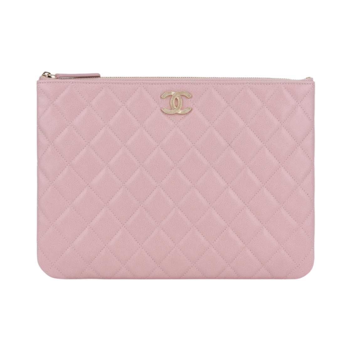 샤넬 미디움 파우치 그레인드 카프스킨 & 골드 메탈 라이트 핑크(Chanel Medium Pouch Grained Calfskin & Gold Light Pink) - 1