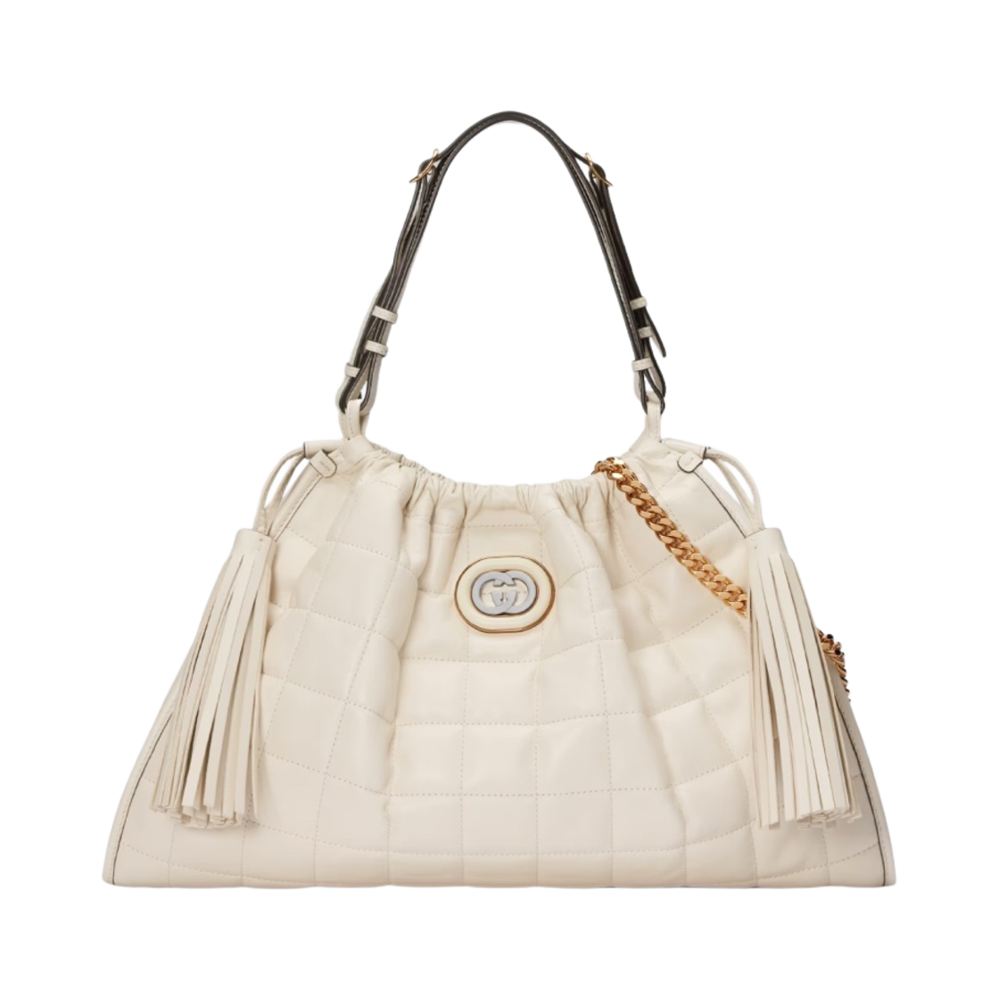 구찌 데코 미디움 토트백 화이트 레더(Gucci Deco Medium Tote Bag White Leather) - 1