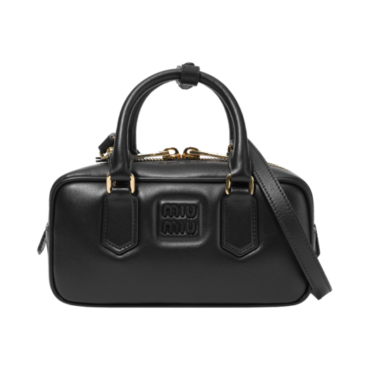 5BB142-2CR3-F0002/ACR3-F0002 Miu Miu Arcadie Leather Bag Black