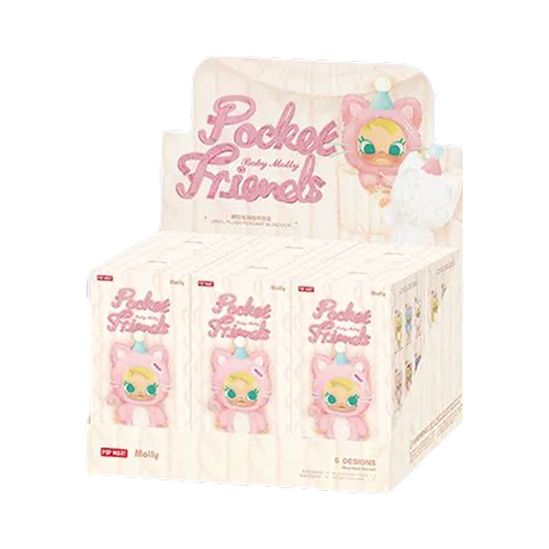 팝마트 베이비 몰리 주머니 속 친구들 시리즈 바이닐 플러시 펜던트 (6개입)(Pop Mart Baby Molly Pocket Friends Series Vinyl Plush Pendant (6 Blind Boxes))