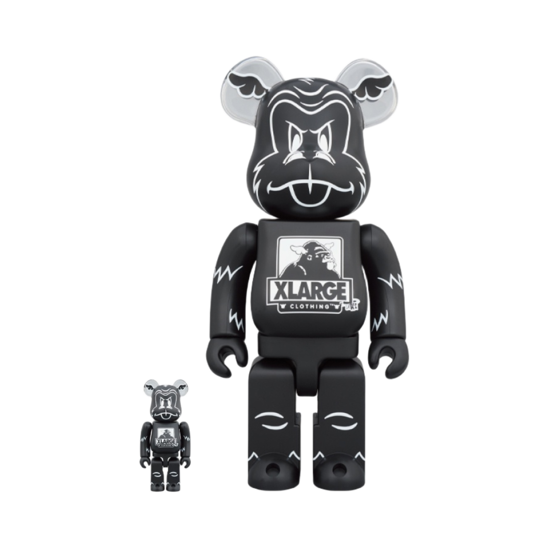 베어브릭 x 엑스라지 x 디페이스 100% & 400% 세트 블랙(Bearbrick x XLarge x D*Face 100% & 400% Set Black) - 1