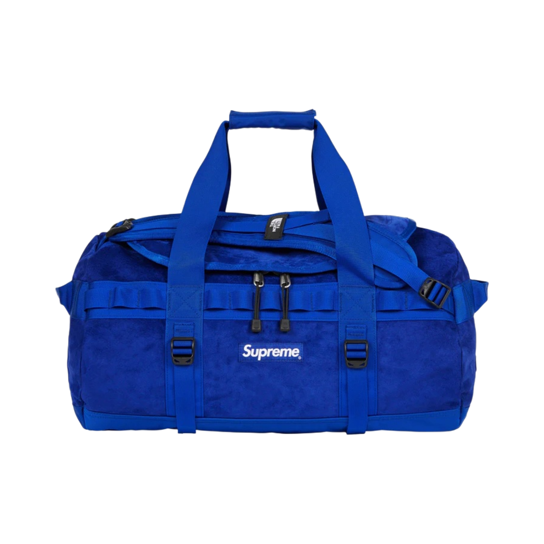 슈프림 x 노스페이스 스웨이드 스몰 베이스 캠프 더플백 블루 - 23FW