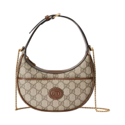 Gucci Half Moon Shaped Mini Bag with Interlocking G Beige Ebony