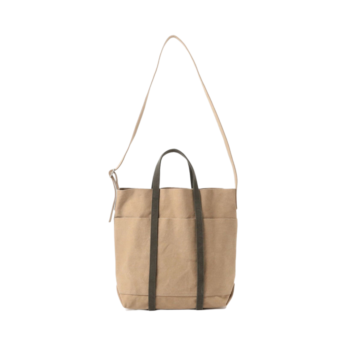 필그림 서프+서플라이 x 아미아칼바 투톤 숄더 토트 백 M 베이지 올리브(Amiacalva x Pilgrim Surf+Supply 2 Tone Shoulder Tote Bag M Beige Olive)