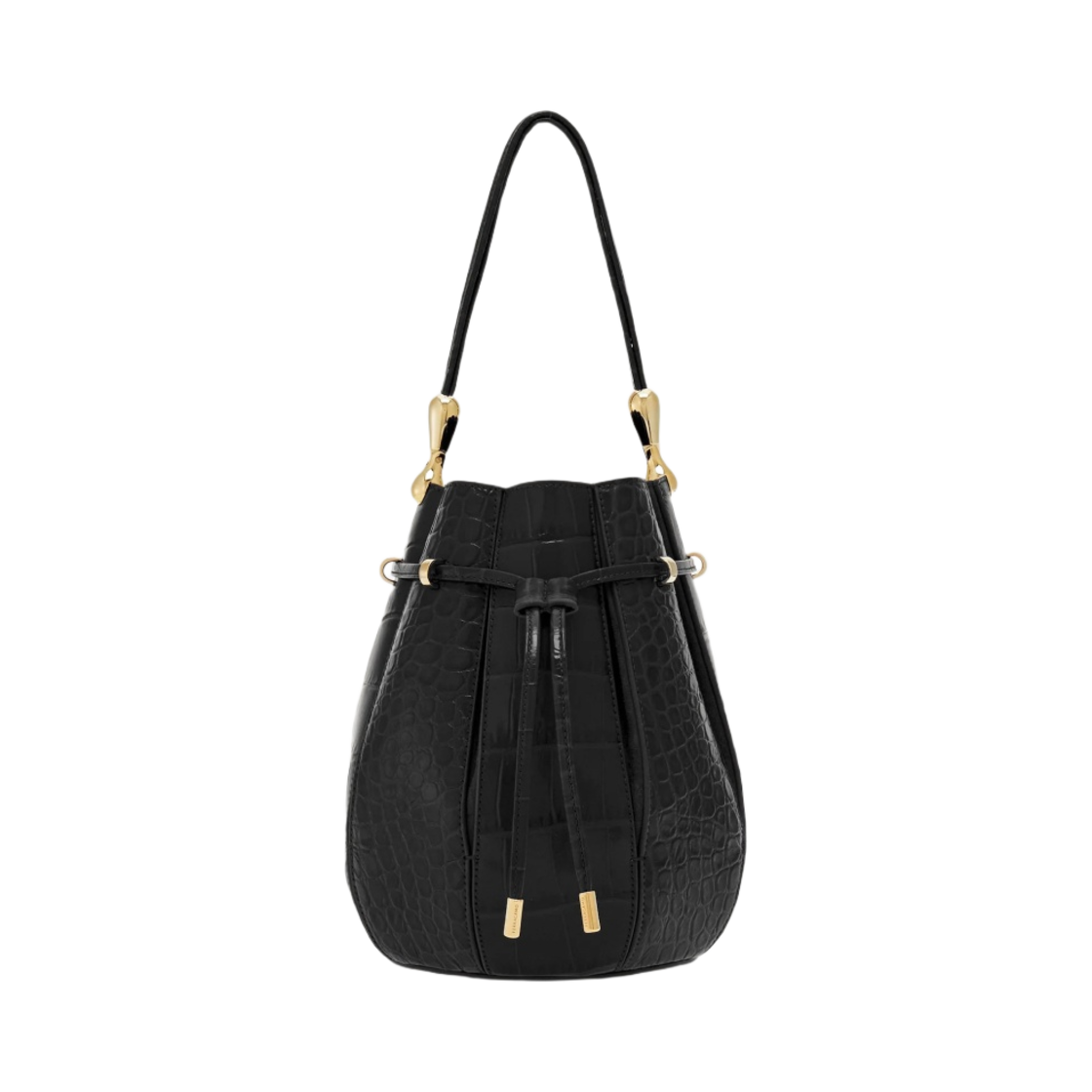 216130-770470 Ferragamo Medium Bucket Bag with Inlays Black