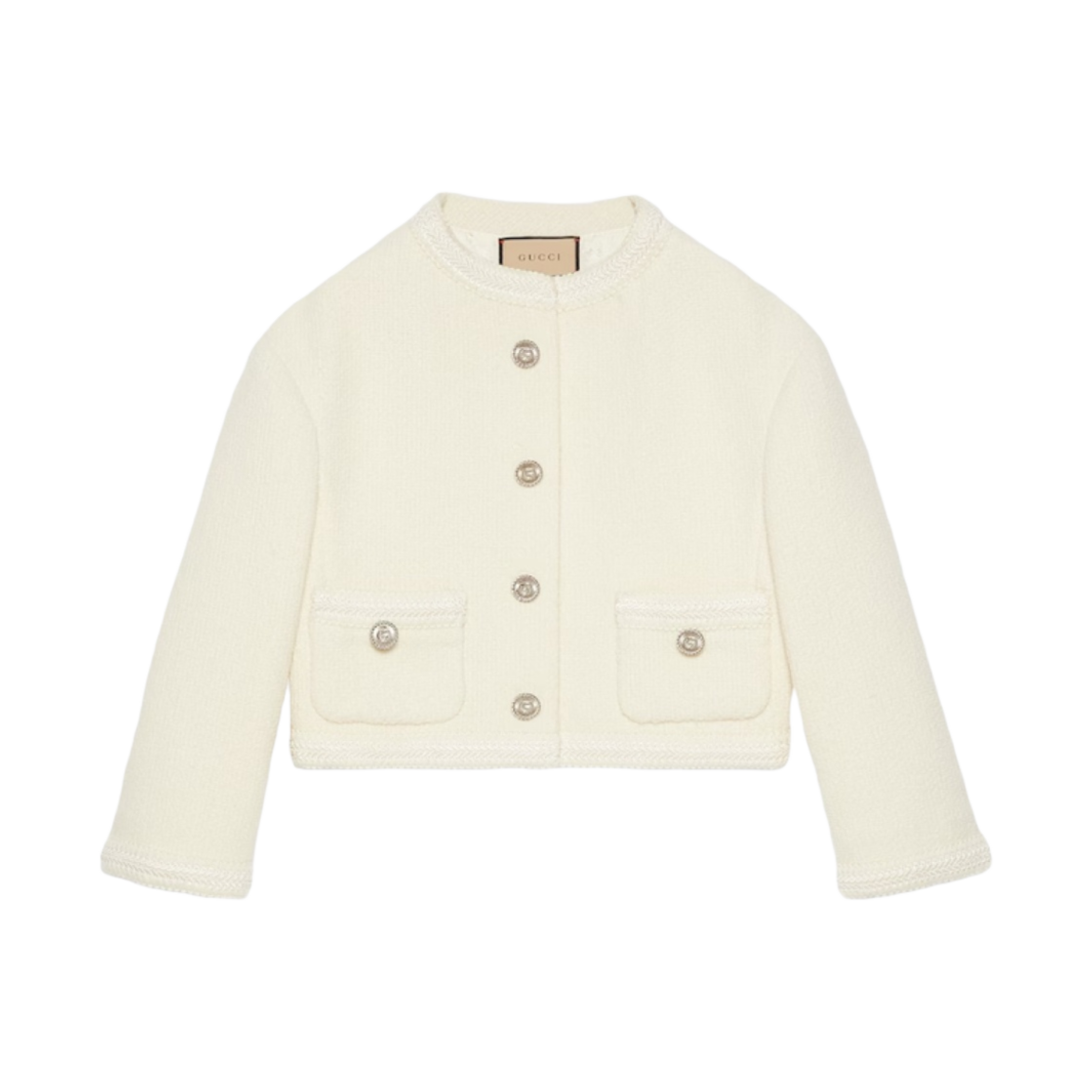 (W) 구찌 자수 트위드 자켓 아이보리