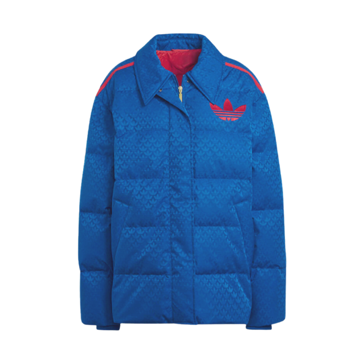IB2023 (W) Adidas Adicolor Heritage Now Monogram Puffer Jacket Collegiate Royal - US Sizing