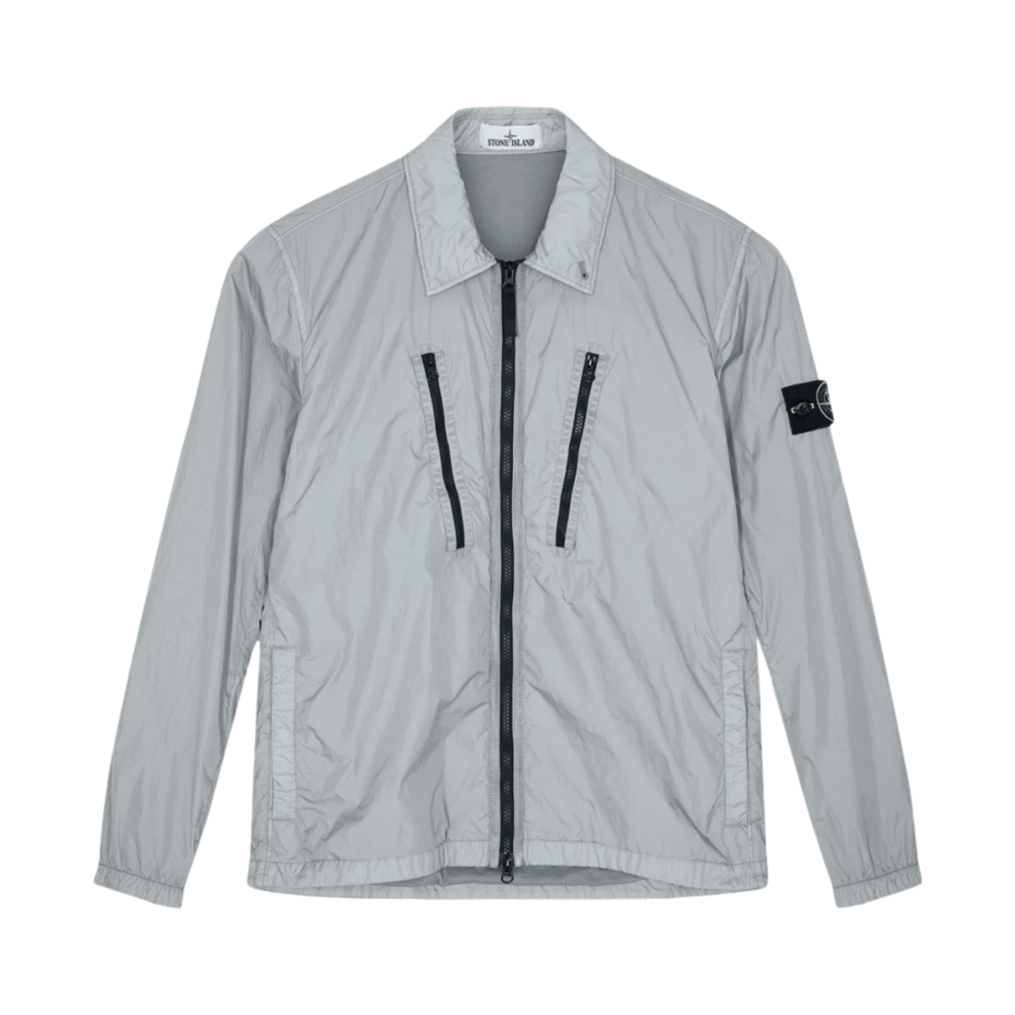 스톤 아일랜드 10523 가먼트 다이드 크링클랩스 오버셔츠 라이트 그레이 - 21FW(Stone Island 10523 Garment Dyed Crinkle Reps Overshirt Light Grey - 21FW) - 1