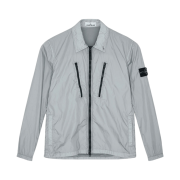 Stone Island 10523 Garment Dyed Crinkle Reps Overshirt Light Grey - 21FW