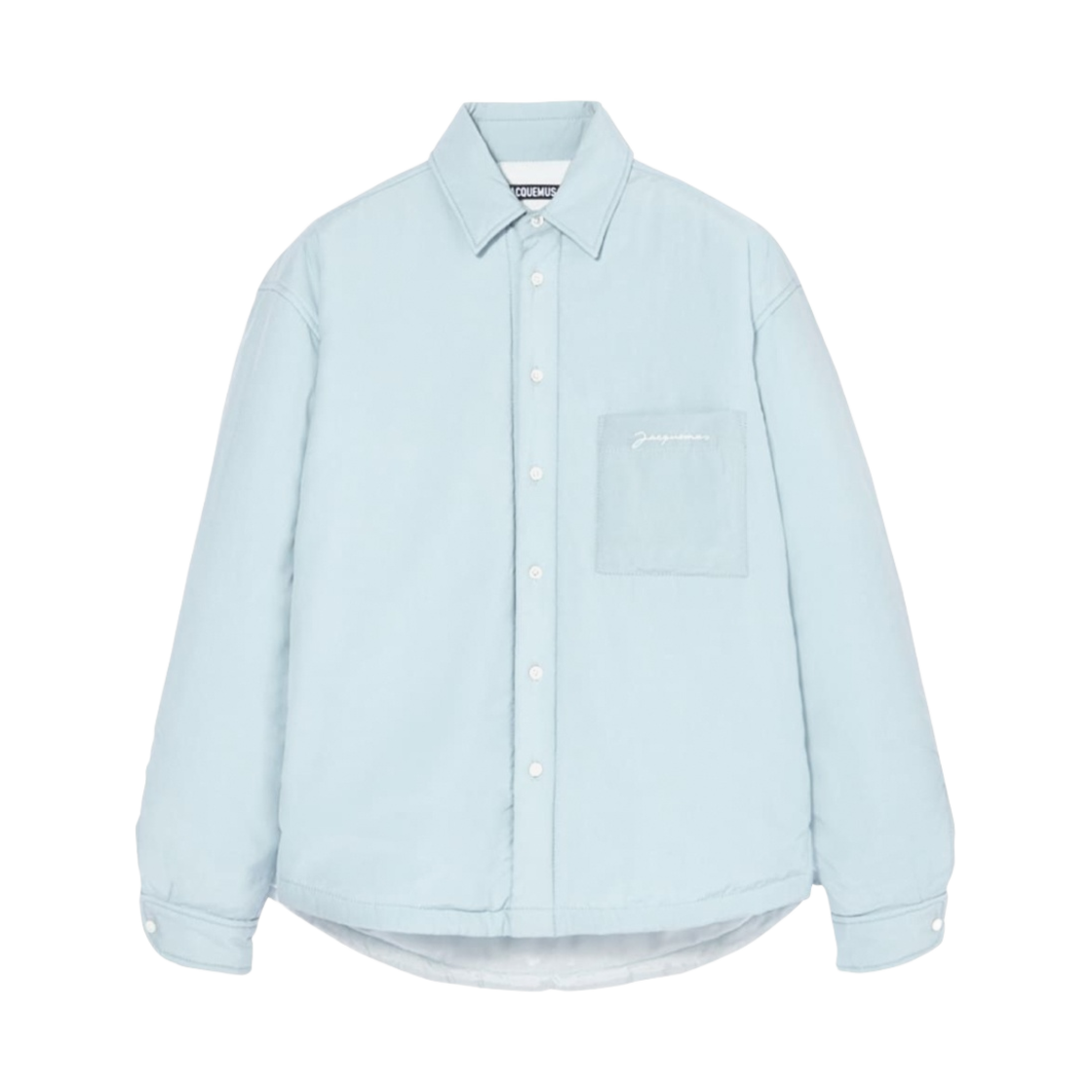 216SH14-216-129330 Jacquemus La Chemise Boulanger Quilted Overshirt Blue