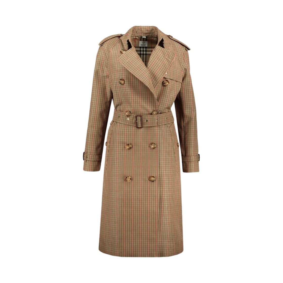 (W) 버버리 버드스토우 체크 트렌치 코트 브라운((W) Burberry Bridstow Check Trench Coat Brown) - 1