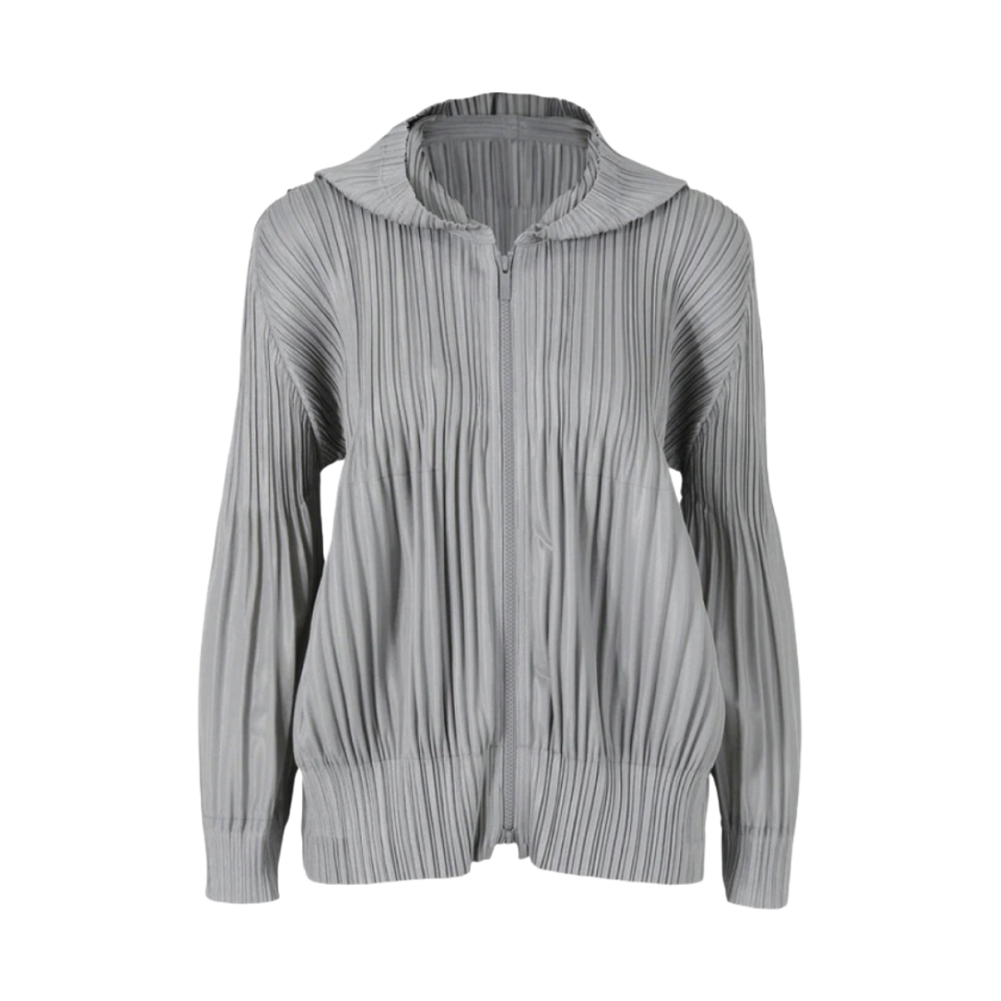 JC401-11 (W) Pleats Please Issey Miyake Fluffy Basics Jacket Cool Gray