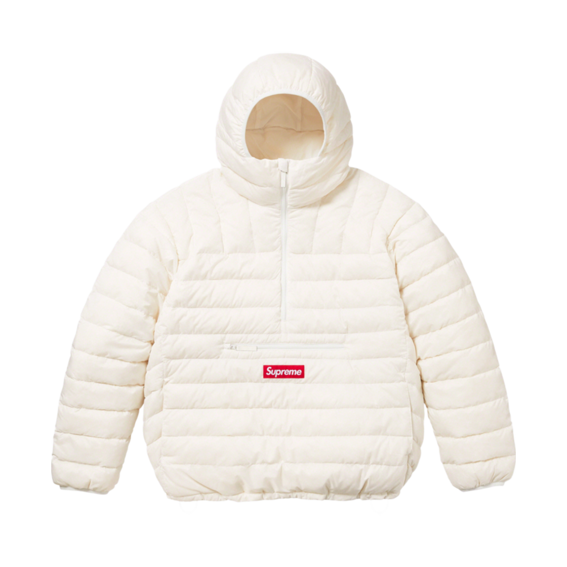 슈프림 마이크로 다운 하프 집 후드 풀오버 화이트 - 23FW