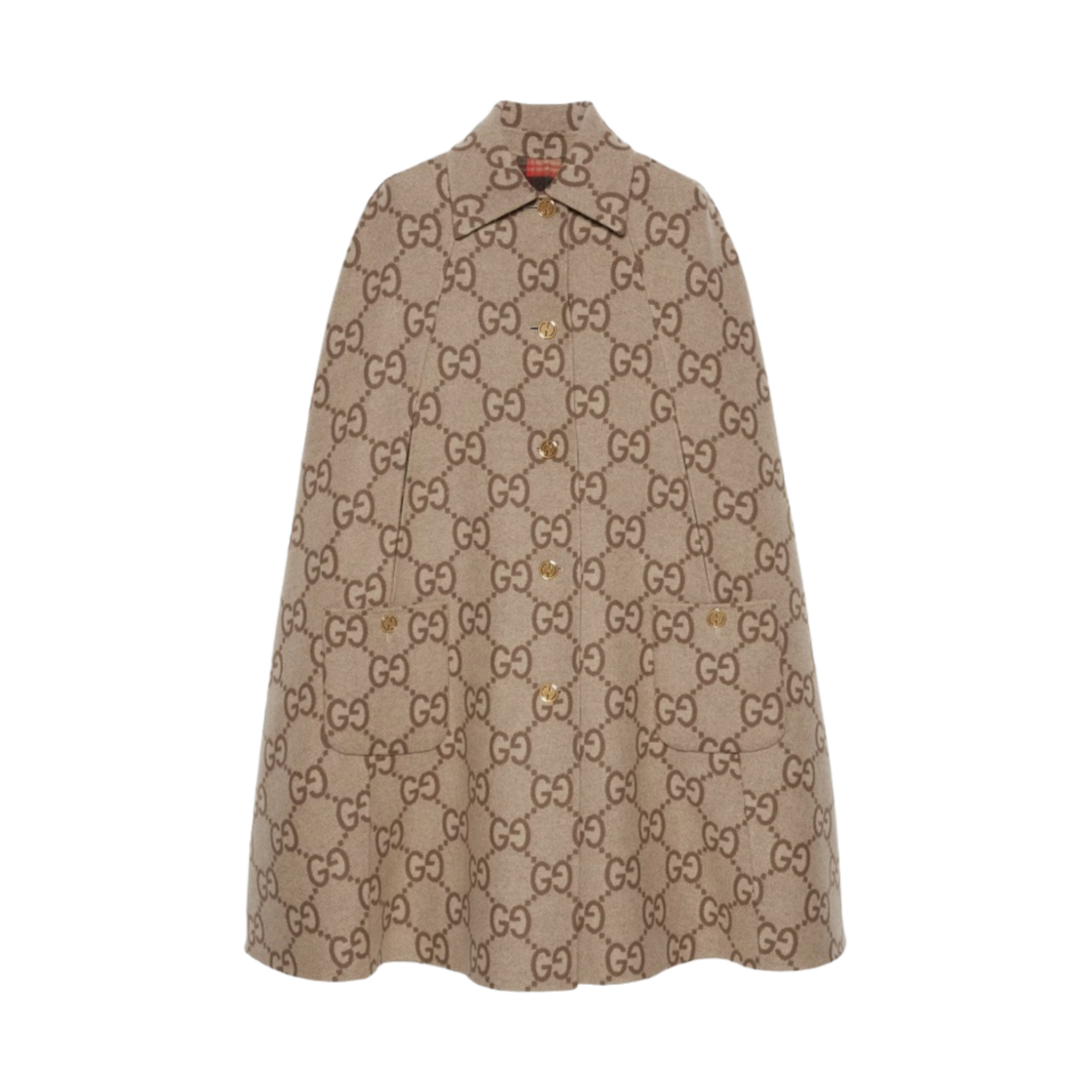 (W) 구찌 리버시블 점보 GG 케이프 블루 레드((W) Gucci Reversible Jumbo GG Cape Blue Red) - 2