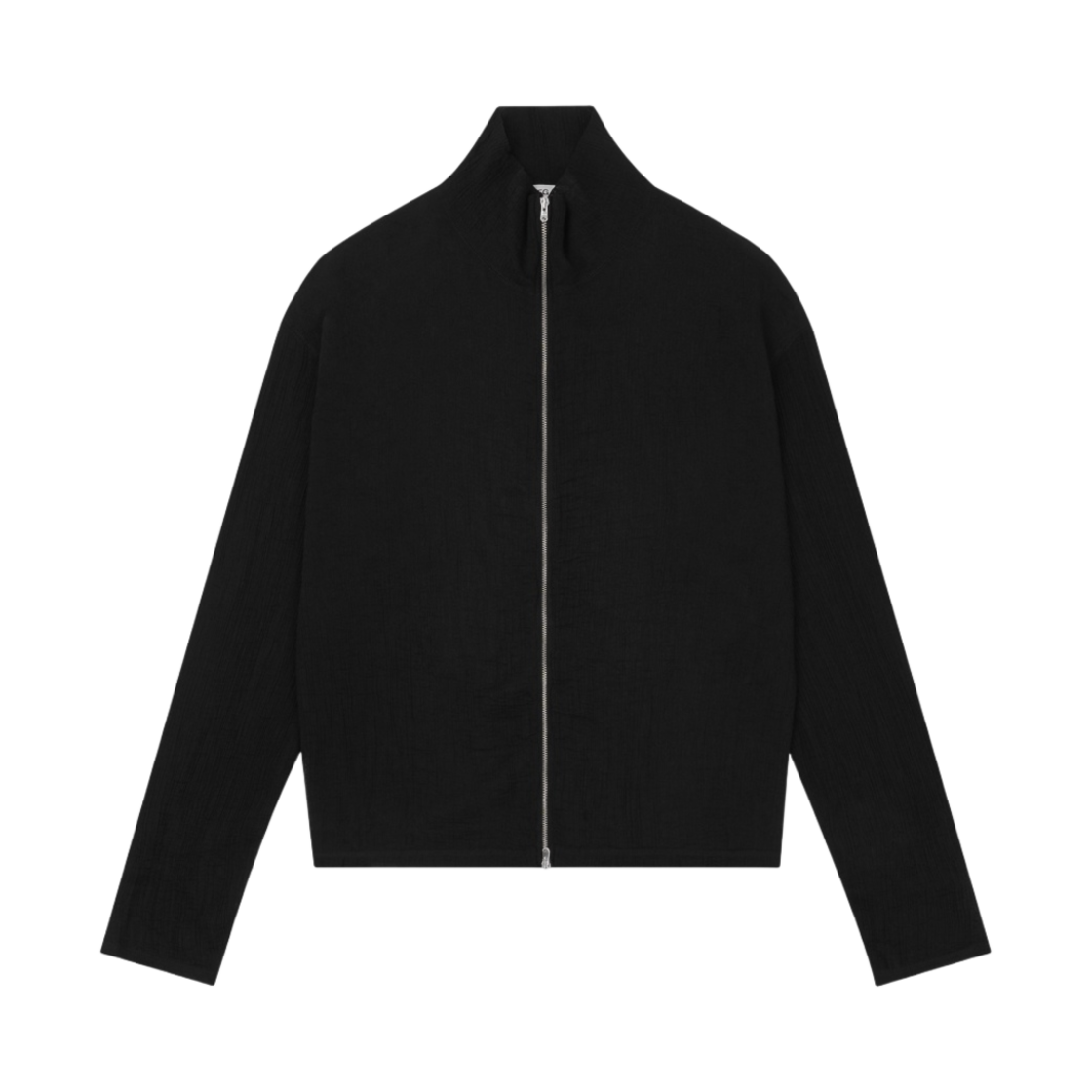 M2226SB Our Legacy Shrunken Full zip Polo Rayon Plait Black