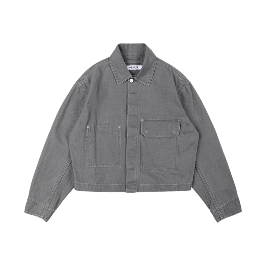 헤베츠 맨 가먼트다잉 워크 초어 자켓 그레이(Hevets M Garment Dyeing Work Chore Jacket Grey) - 1