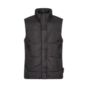 Stone Island G0123 Garment Dyed Crinkle Reps Nylon Down Vest Black - 21FW