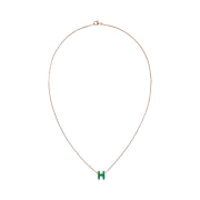 (W) Hermes Mini Pop H Pendant Rose Gold & Malachite
