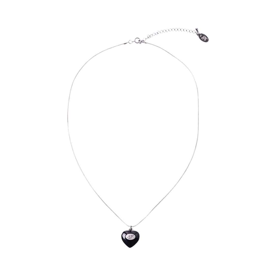 엔프프 하트 폴리쉬 넥클리스 블랙