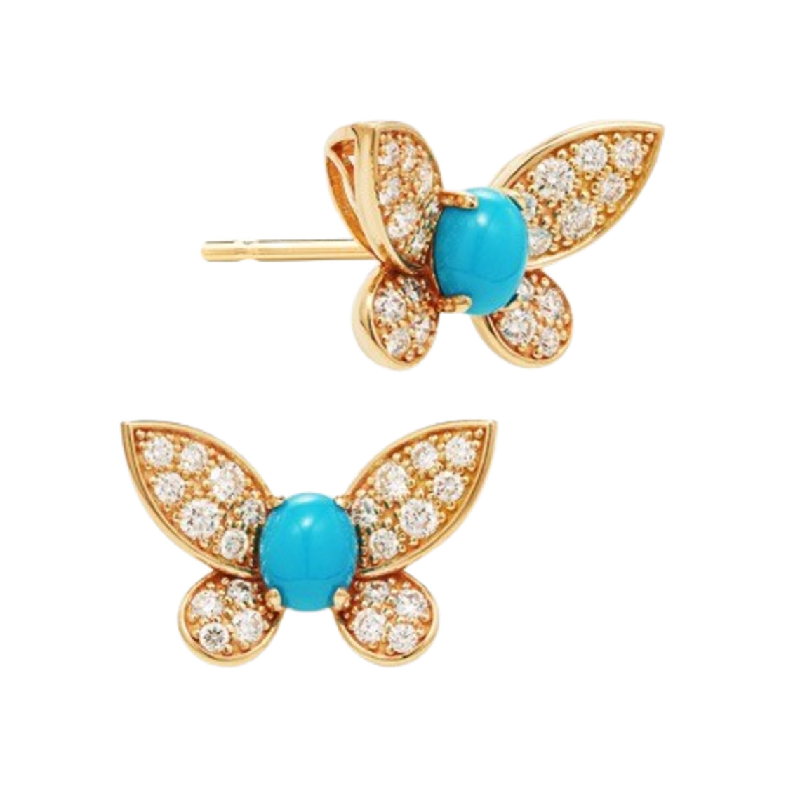 미꼬 모르포 터콰이즈 M 귀걸이 옐로우 골드(Miko Morpho Turquoise M Earrings Yellow Gold)