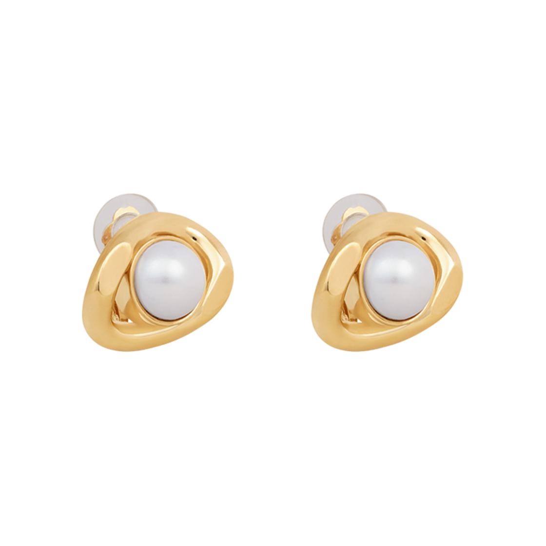 셀린느 레 뻬를르 셀린느 마이옹 이어링 브래스 골드 피니쉬 앤 레진 펄 골드 아이보리(Celine Les Perles Celine Maillon Earrings in Brass with Gold Finish and Resin Pearls Gold Ivory) - 2