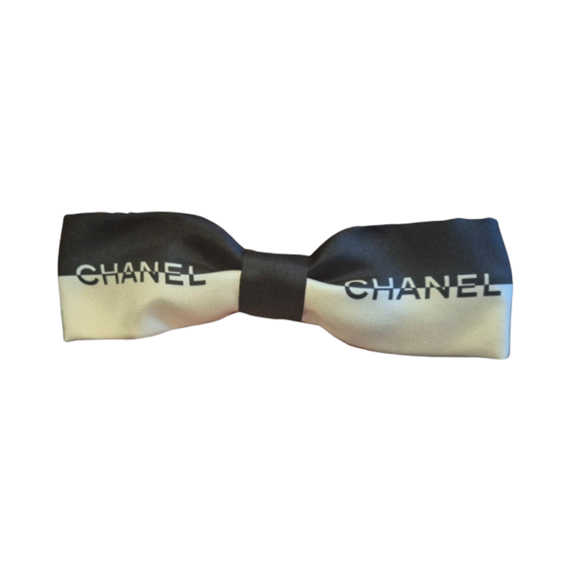 (W) 샤넬 보우 바레트 실크 에크루 블랙((W) Chanel Bow Barrette Silk Ecru Black) - 1
