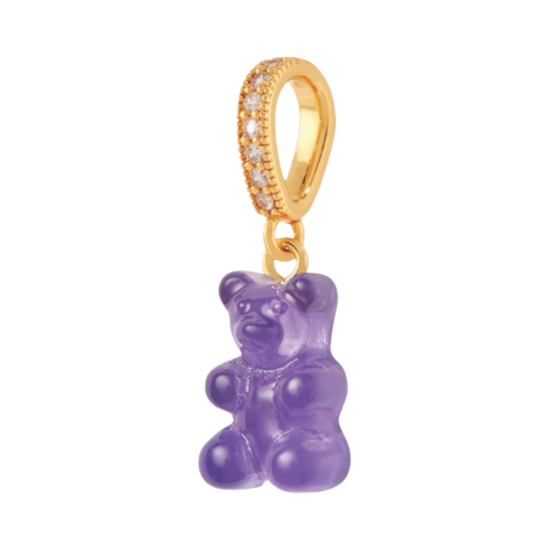 크리스탈 헤이즈 노스텔지아 베어 파베 커넥터 골드 플럼(Crystal Haze Nostalgia Bear with Pave Connector Gold Plum)