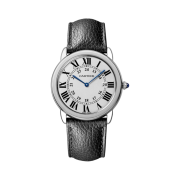Cartier Ronde Solo Watch 36 Quartz Steel Calfskin Black