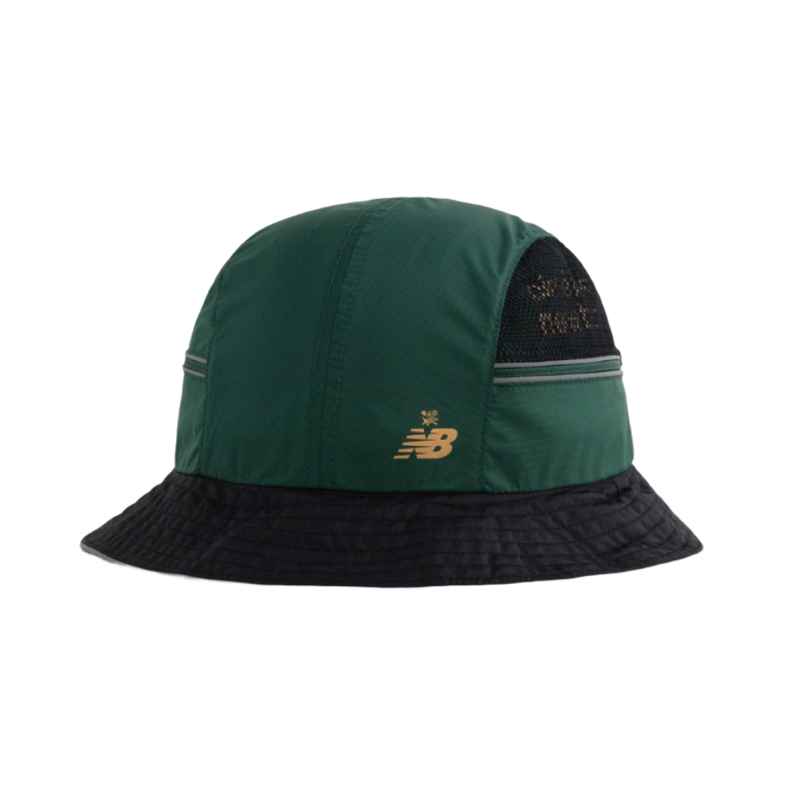 에메 레온 도르 x 뉴발란스 나일론 버킷햇 그린 블랙(Aime Leon Dore x New Balance Nylon Bucket Hat Green Black) - 1