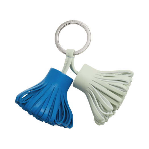 Hermes Carmen Uno-Dos Keyring Milo & Vert Fizz Bleu Zanzibar
