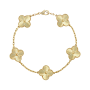 (W) Van Cleef & Arpels Vintage Alhambra Bracelet 5 Motifs Yellow Gold