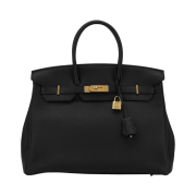 Hermes Birkin 35 Bag Togo & Gold Noir