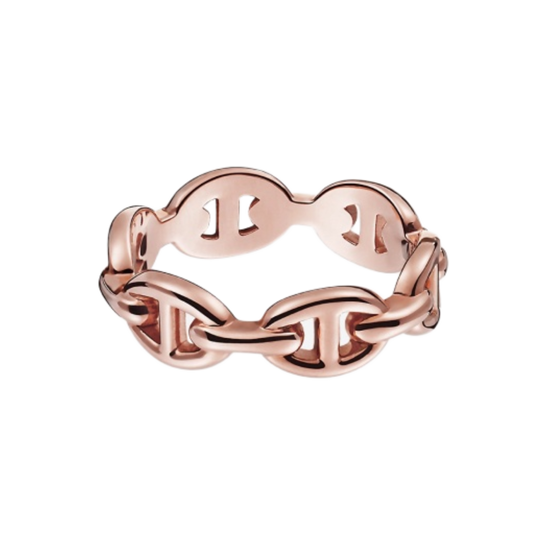 (W) 에르메스 스몰 샹달 엔체이니 링 로즈 골드((W) Hermes Small Chaine D'Ancre Enchainee Ring Rose Gold)