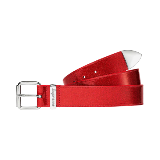 Supreme Glitter Vinyl Ranger Belt Red - 22FW