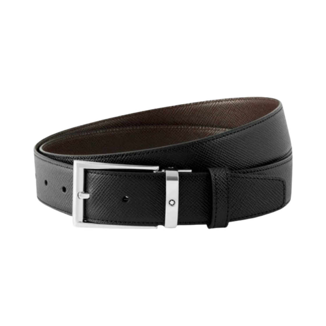 118436 Montblanc 35mm Reversible Leather Belt Black Brwon