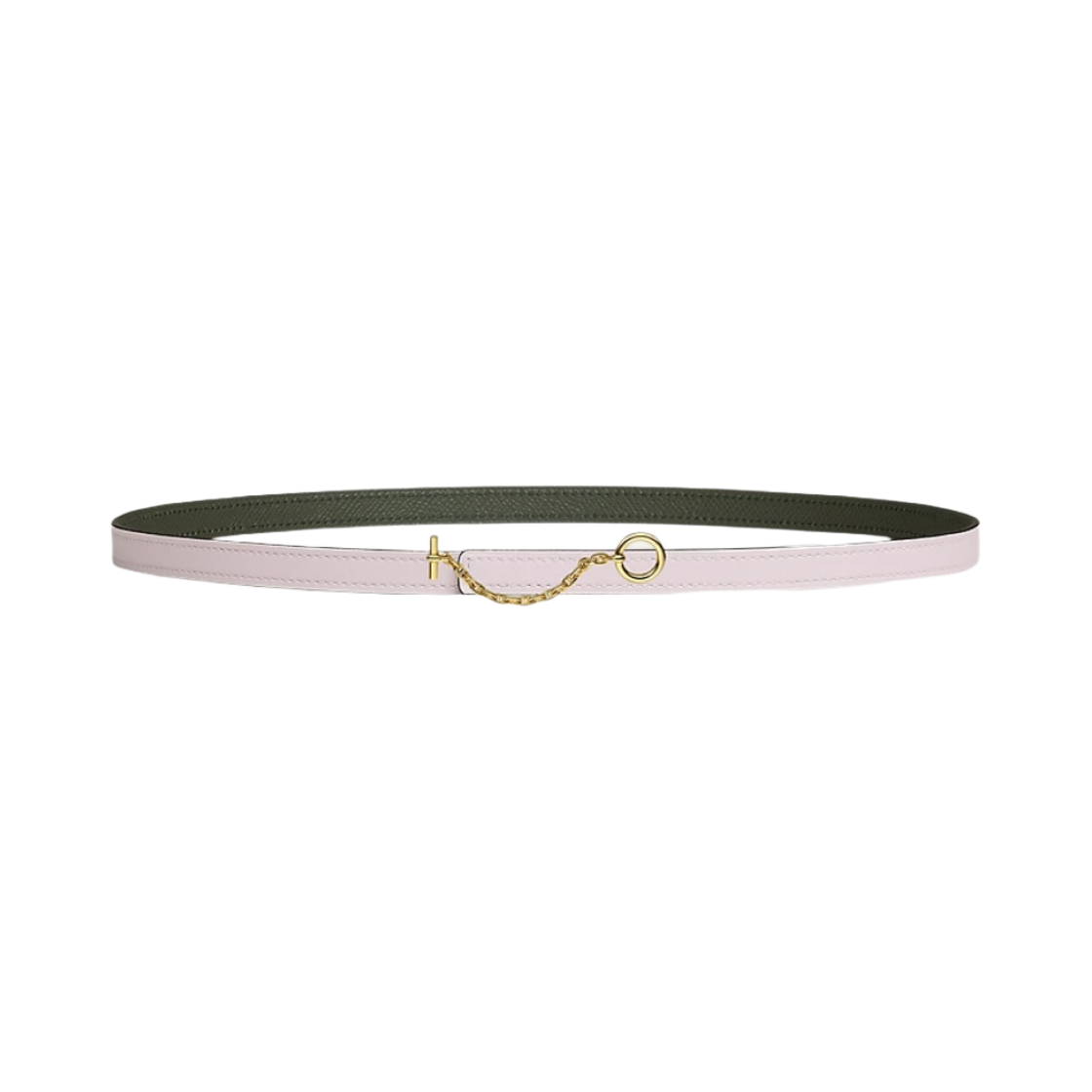 (W) 에르메스 카루젤 벨트 버클 & 리버서블 가죽 스트랩 13mm & 골드 모브 빨 베르 드 그리((W) Hermes Carrousel Belt Buckle & Reversible Leather Strap 13mm & Gold Mauve Pale Vert De Gris) - 1