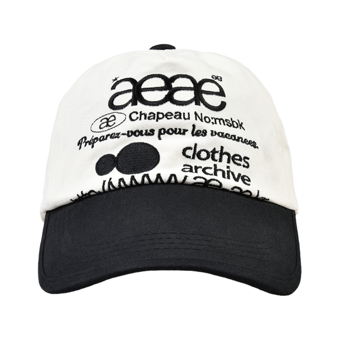 에이이에이이 웹 로고 투톤 볼캡 화이트 & 블랙