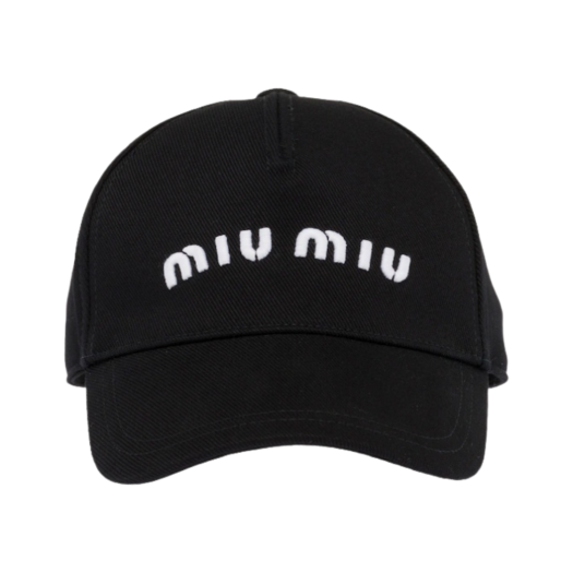 (W) Miu Miu Drill Baseball Cap Black