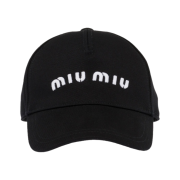 (W) Miu Miu Drill Baseball Cap Black