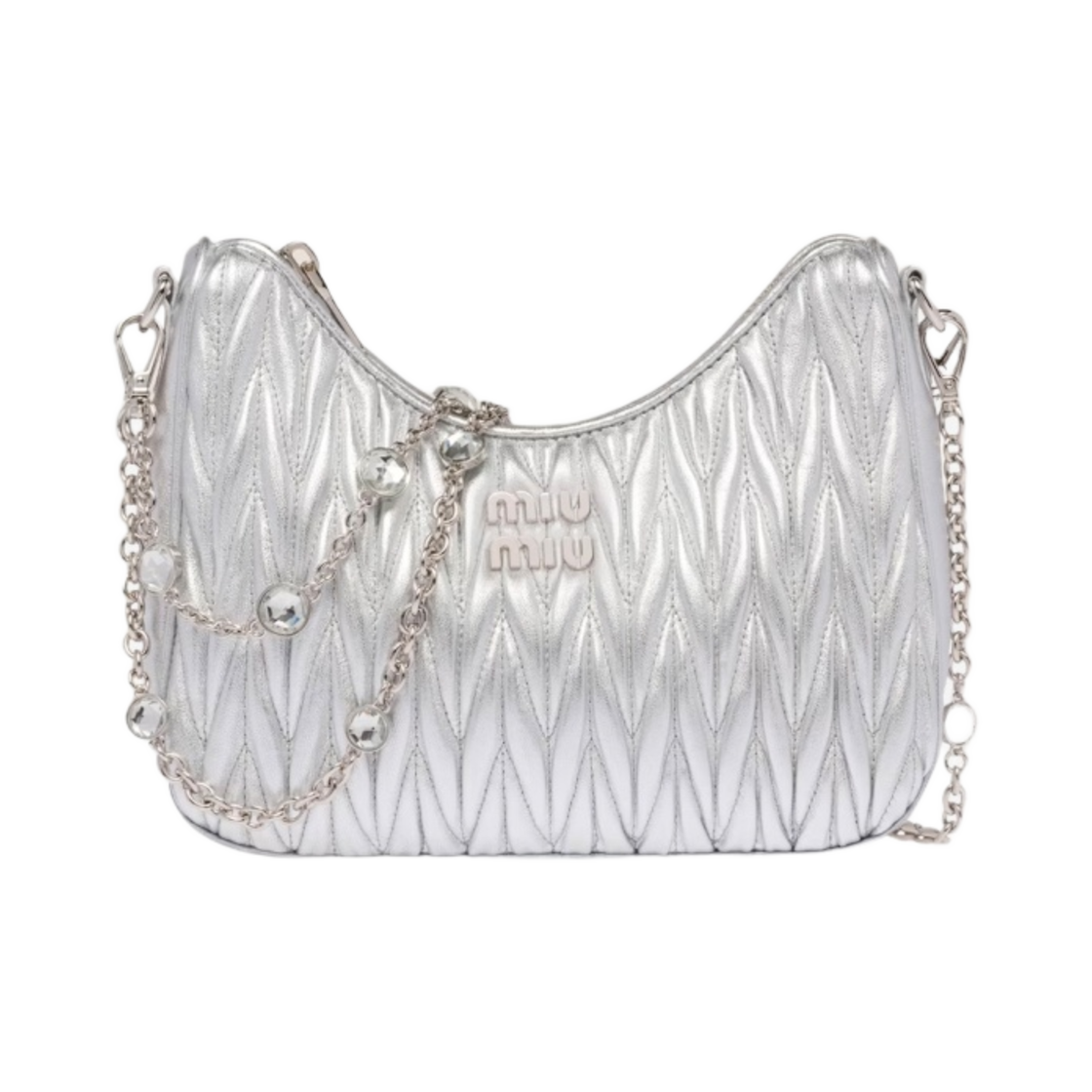 미우 미우 마테라쎄 나파 가죽 숄더백 실버(Miu Miu Matelasse Nappa Leather Shoulder Bag Silver) - 1