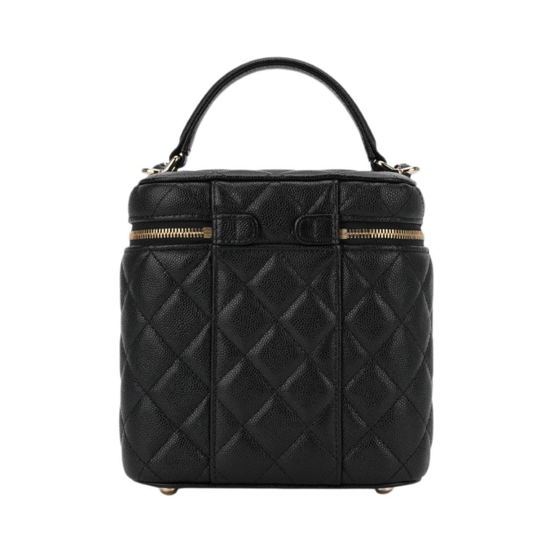 샤넬 스몰 코스메틱 케이스 그레인드 카프스킨 & 골드 메탈 블랙(Chanel Small Vanity Case Grained Calfskin & Gold Black) - 2