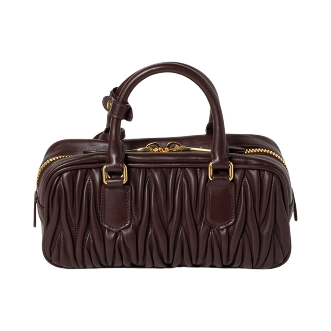 미우 미우 아르카디 마테라쎄 나파 레더 백 브라운(Miu Miu Arcadie Matelasse Nappa Leather Bag Brown) - 3
