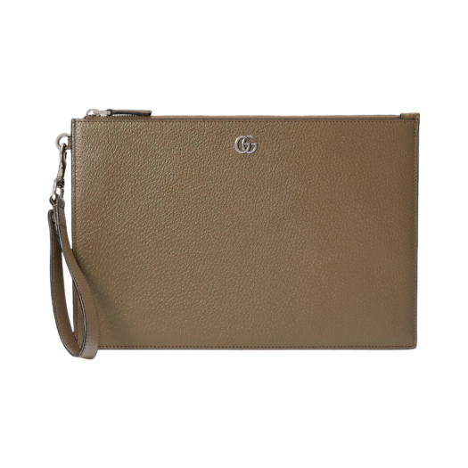 Gucci GG Marmont Pouch Taupe Leather