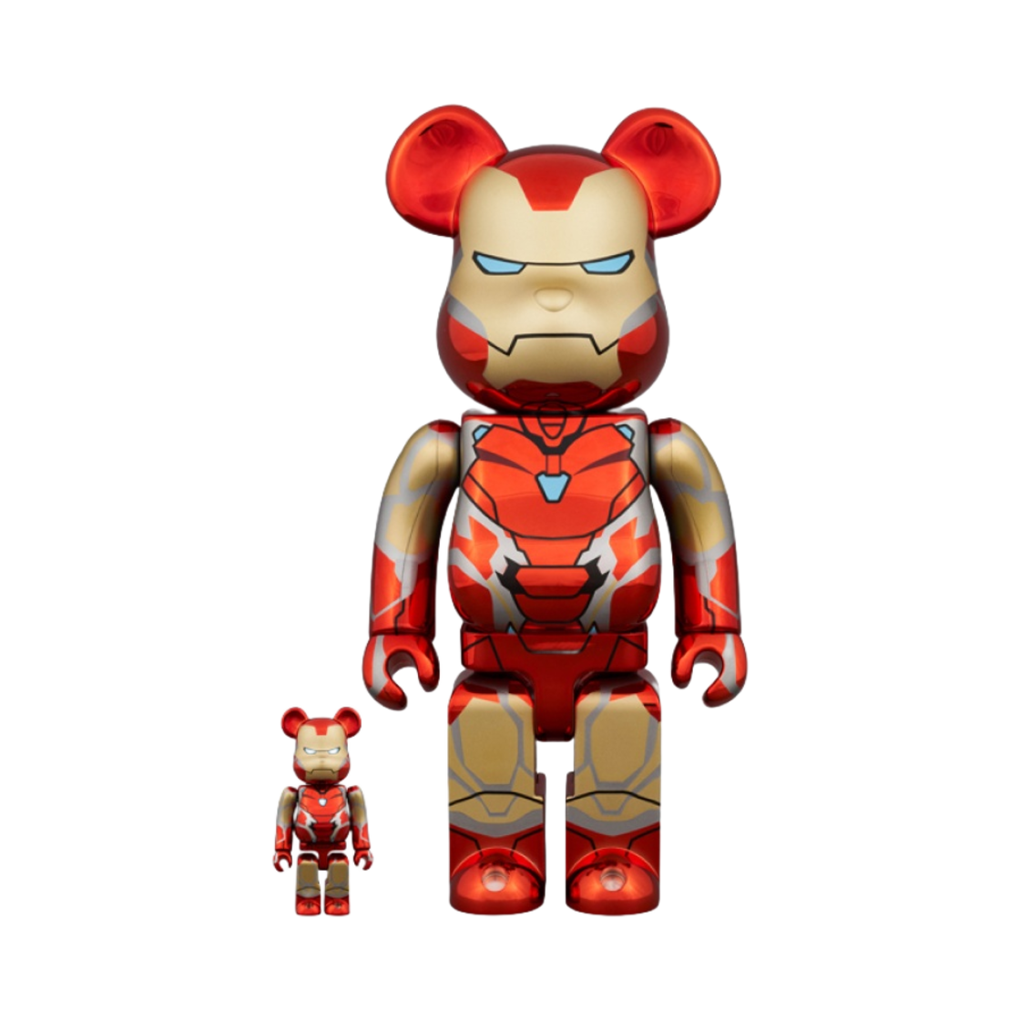 베어브릭 마블 아이언맨 마크 85 크롬 버전 100% & 400% 세트(Bearbrick Marvel Iron Man Mark 85 Chrome Ver. 100％ & 400％)