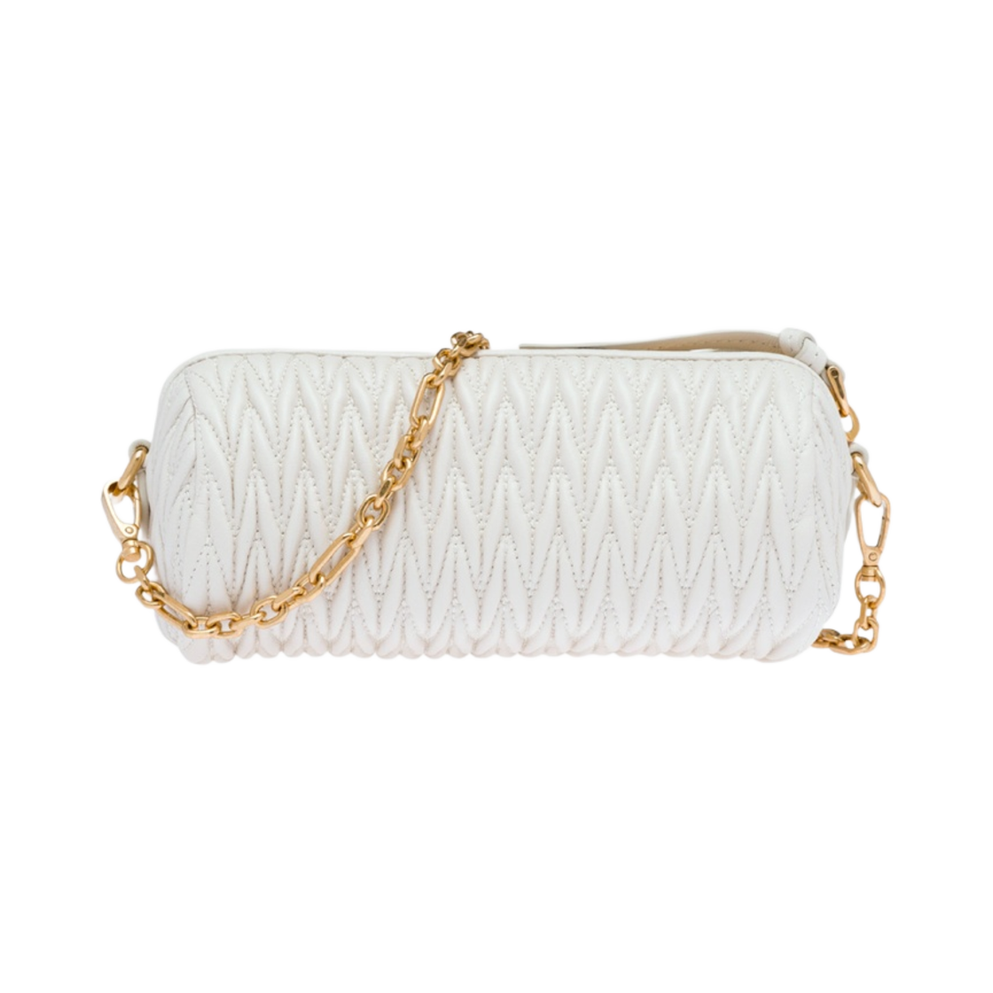 미우 미우 마테라쎄 나파 가죽 미니 숄더백 화이트(Miu Miu Matelasse Nappa Leather Mini Shoulder Bag White) - 3