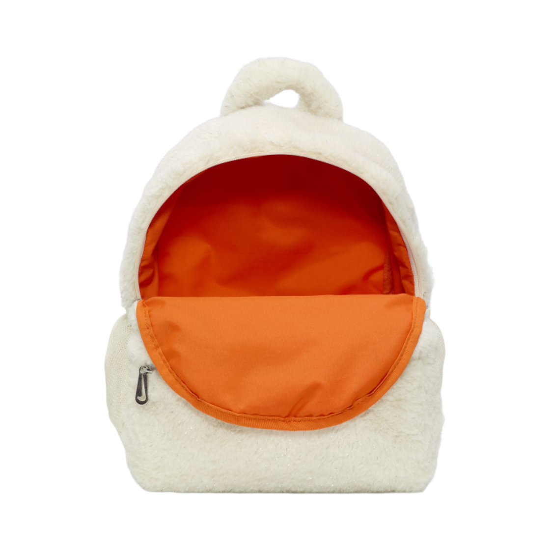 (키즈) 나이키 인조 퍼 백팩 11L 코코넛 밀크 세이프티 오렌지((Kids) Nike Faux Fur Backpack 11L Coconut Milk Safety Orange) - 3