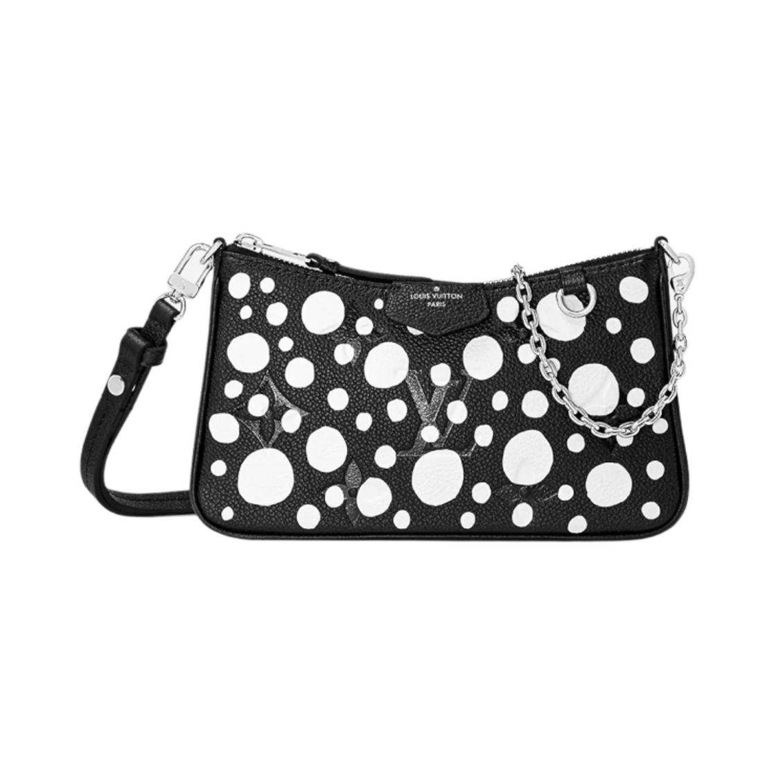 루이비통 x 야요이 쿠사마 이지 파우치 온 스트랩 블랙 화이트(Louis Vuitton x YK Easy Pouch On Strap Black White) - 1