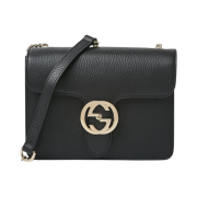 Gucci GG Interlocking Chain Shoulder Bag Black