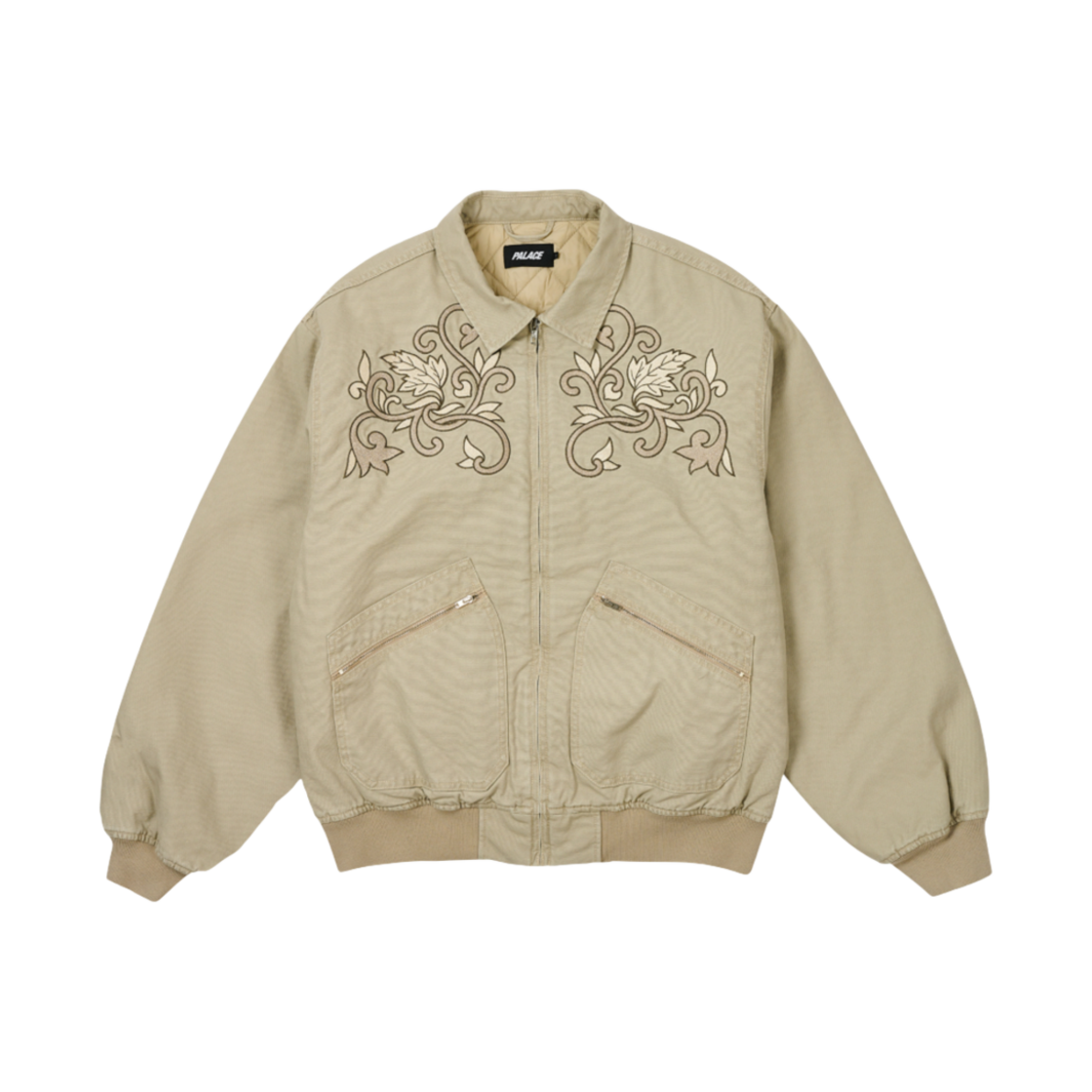 팔라스 플로럴 캔버스 봄버 자켓 스토니 그레이 - 24FW(Palace Floral Canvas Bomber Jacket Stoney Grey - 24FW)